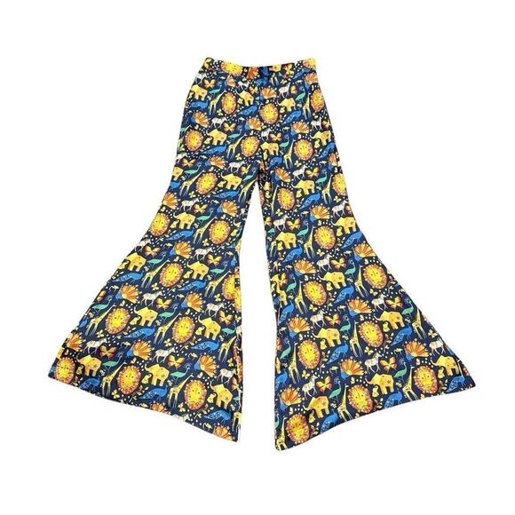 Vintage 60s or 70s silky animal print bellbottom pants - Picture 6 of 6